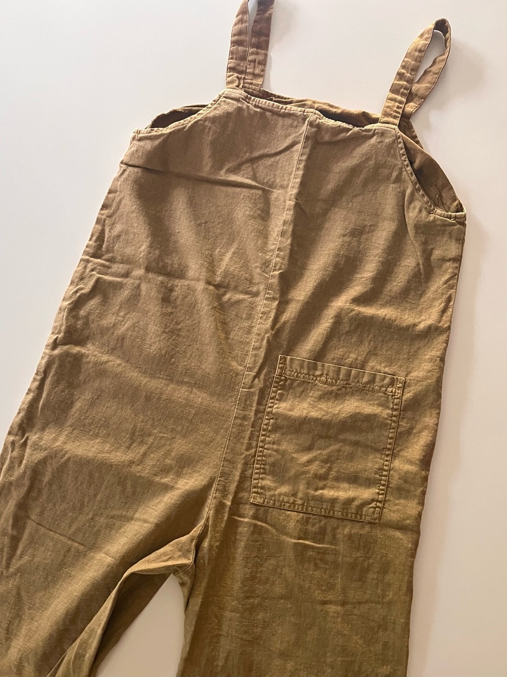 Tan Utility Linen Jumpsuit Excellent Condition Size XS Garden Farm Cottage - Picture 6 of 8